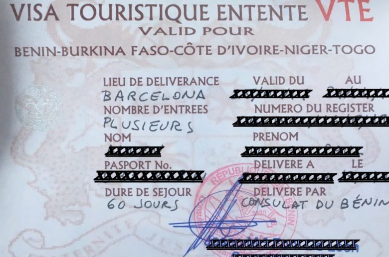 Visa Touristique Entente-VTE, West Africa Visa